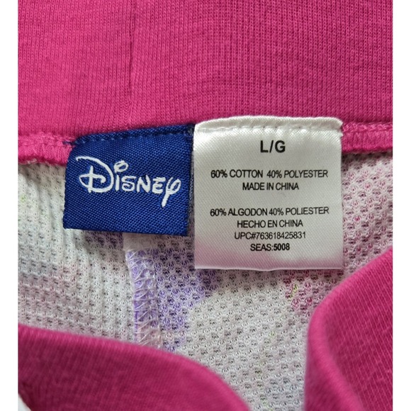 Vintage Disney Pajama‎ Bottoms Shorts Thermal Hearts AOP Size Large - Picture 3 of 8